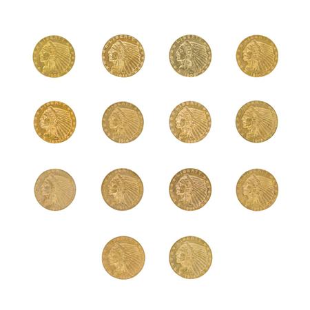 Appraisal: to Indian Group of Fourteen Coins Estimate -