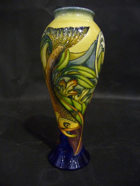 Appraisal: A slender baluster vase decorated in a trout design Impressed