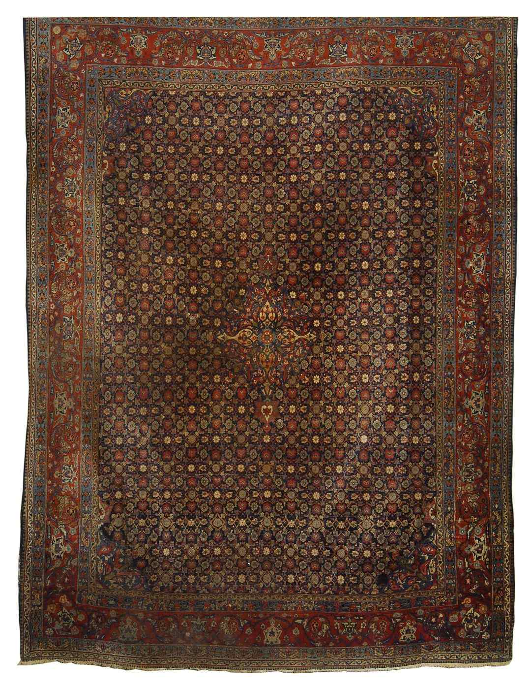 Appraisal: ORIENTAL RUG BIDJAR ' x ' '' Floral and arabesque