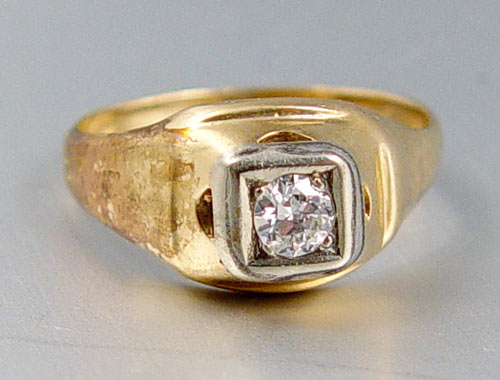 Appraisal: K EUROPEAN CUT CT DIAMOND SOLITAIRE RING K yellow gold