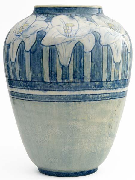 Appraisal: NEWCOMB COLLEGE Large and early vase carved and painted by