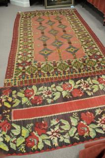 Appraisal: Two wool flat weave Oriental rugs including a runner and