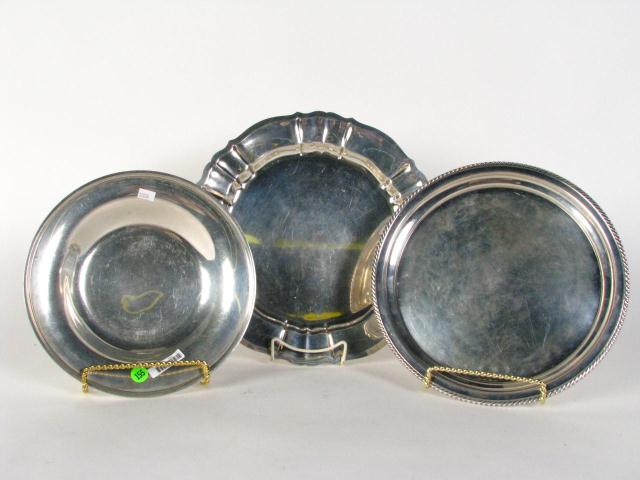 Appraisal: Group of Three Sterling Silver Trays including a '' ''