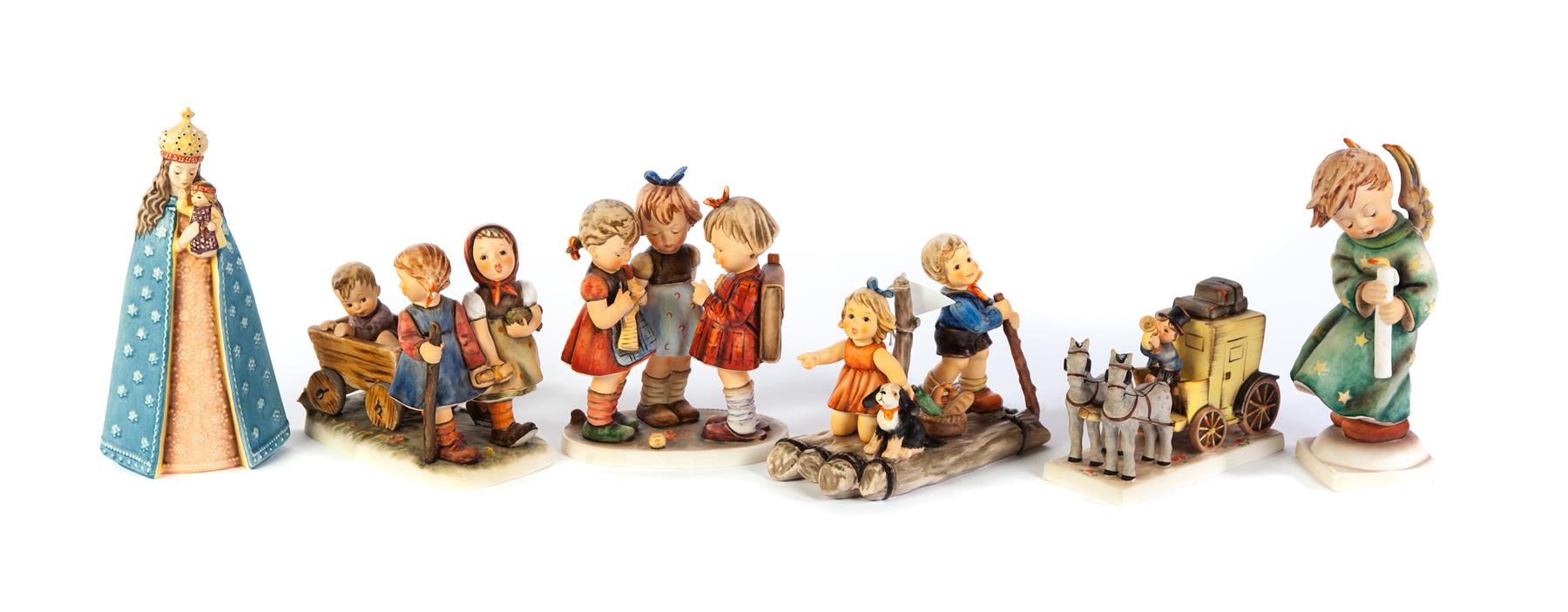 Appraisal: SIX LARGE HUMMEL FIGURINES Germany late th-early st century Summer