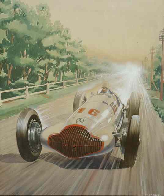 Appraisal: C S GibberdA Mercedes racing car No powering along a