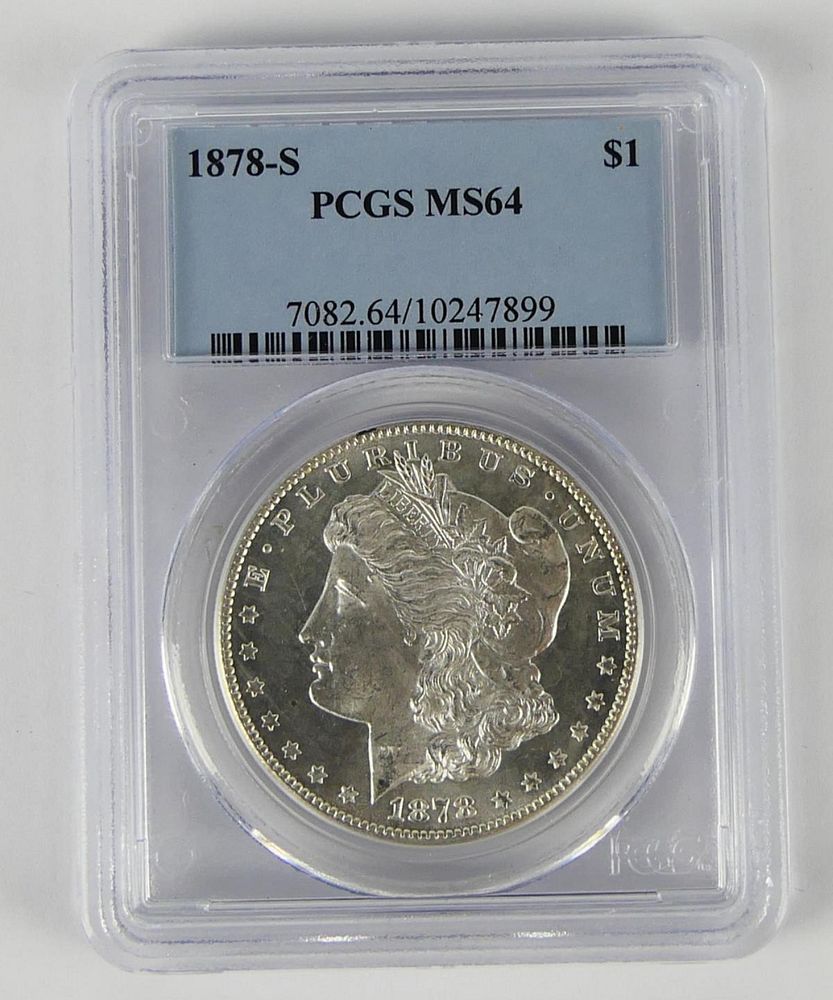 Appraisal: MORGAN -S MS SLAB SILVER DOLLAR PCGS Condition All lots