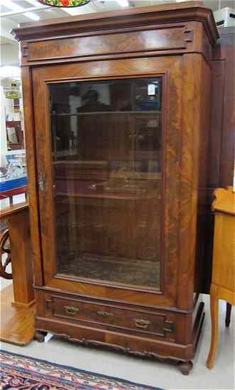 Appraisal: EMPIRE VICTORIAN TRANSITIONAL MAHOGANY DISPLAY CABINET Continental th century originally