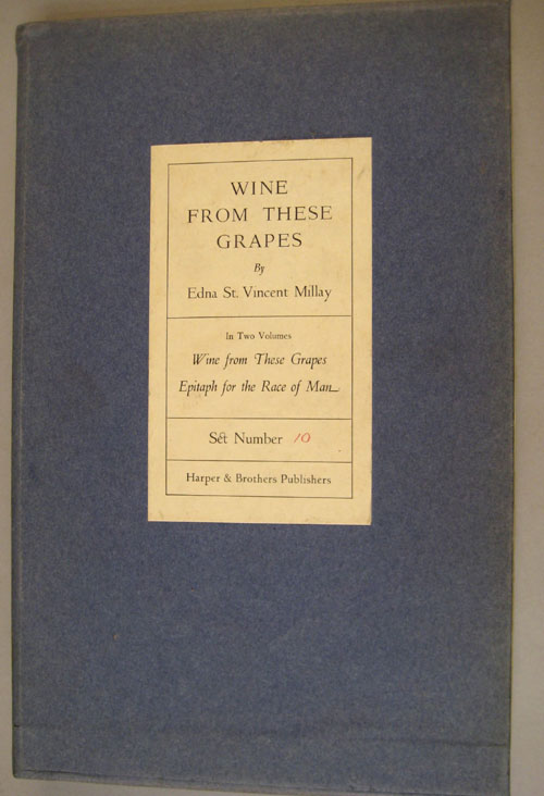 Appraisal: Millay Edna St Vincent Wine from These Grapes and Epitaph