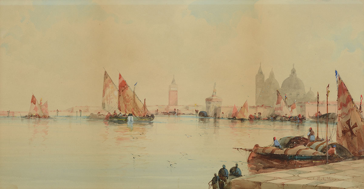 Appraisal: MULHOLLAND Samuel A English th Century Grand Canal Venice Watercolor