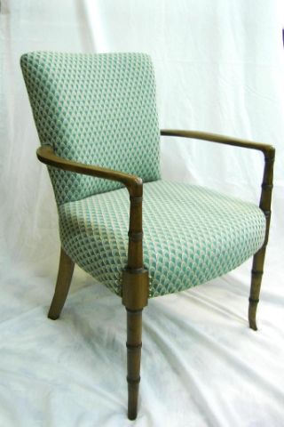 Appraisal: Period-Style Upholstered Side Chair bamboo-motif frame with nailhead trimmed upholstery