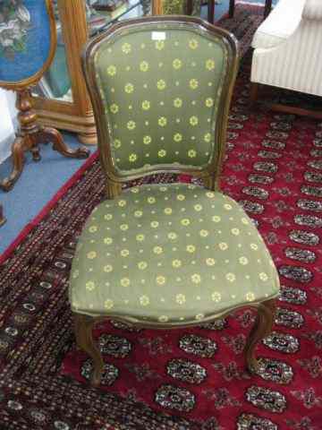 Appraisal: French Side Chair carved wood with yellow green brocade