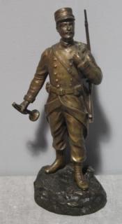 Appraisal: Dumont L Signed Bronze of a French Soldier Bronze of