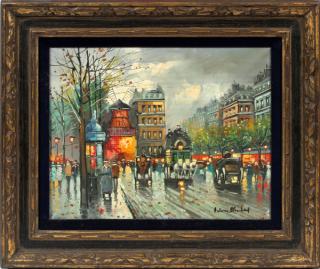 Appraisal: AFTER ANTOINE BLANCHARD OIL ON CANVAS H L PARIS STREET