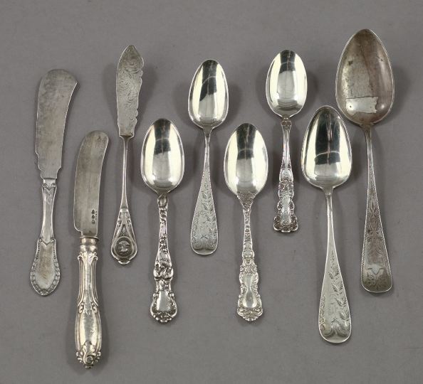 Appraisal: Twenty-Nine-Piece Group of Silver Spoons consisting of a set of