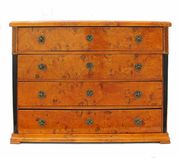 Appraisal: A Biedermeier chest of drawers restorations height in width ft