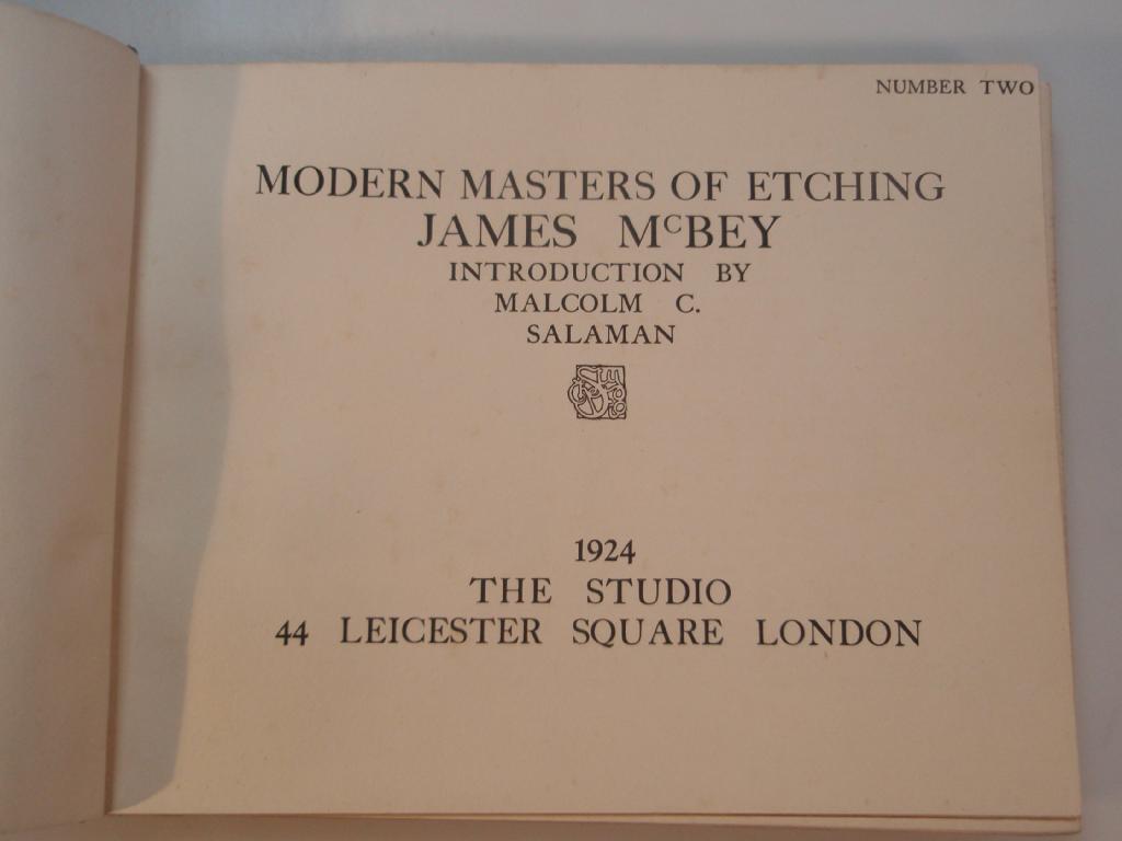 Appraisal: James McBey Modern masters of etchings vol