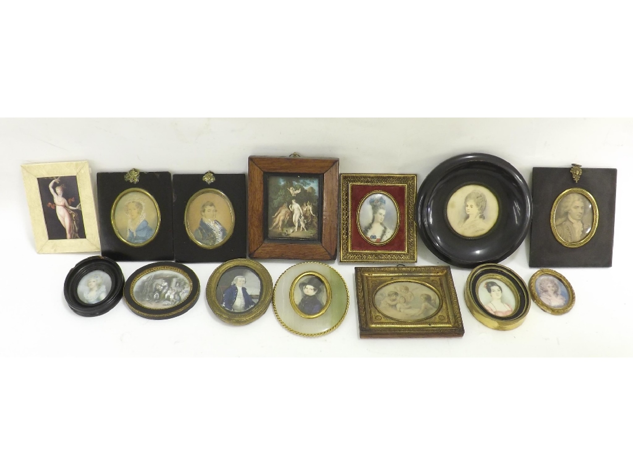 Appraisal: Large collection of miniature works to include watercolour portrait of