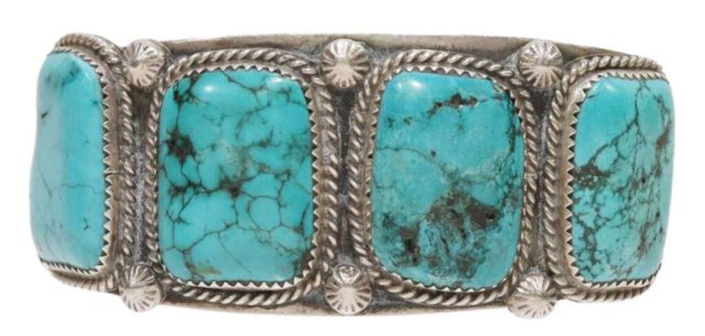 Appraisal: Native American sterling silver cuff bracelet picto hallmark for Randy