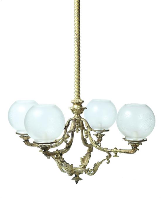 Appraisal: BAROQUE REVIVAL STYLE HALL LIGHT Twentieth century cast brass Gilt