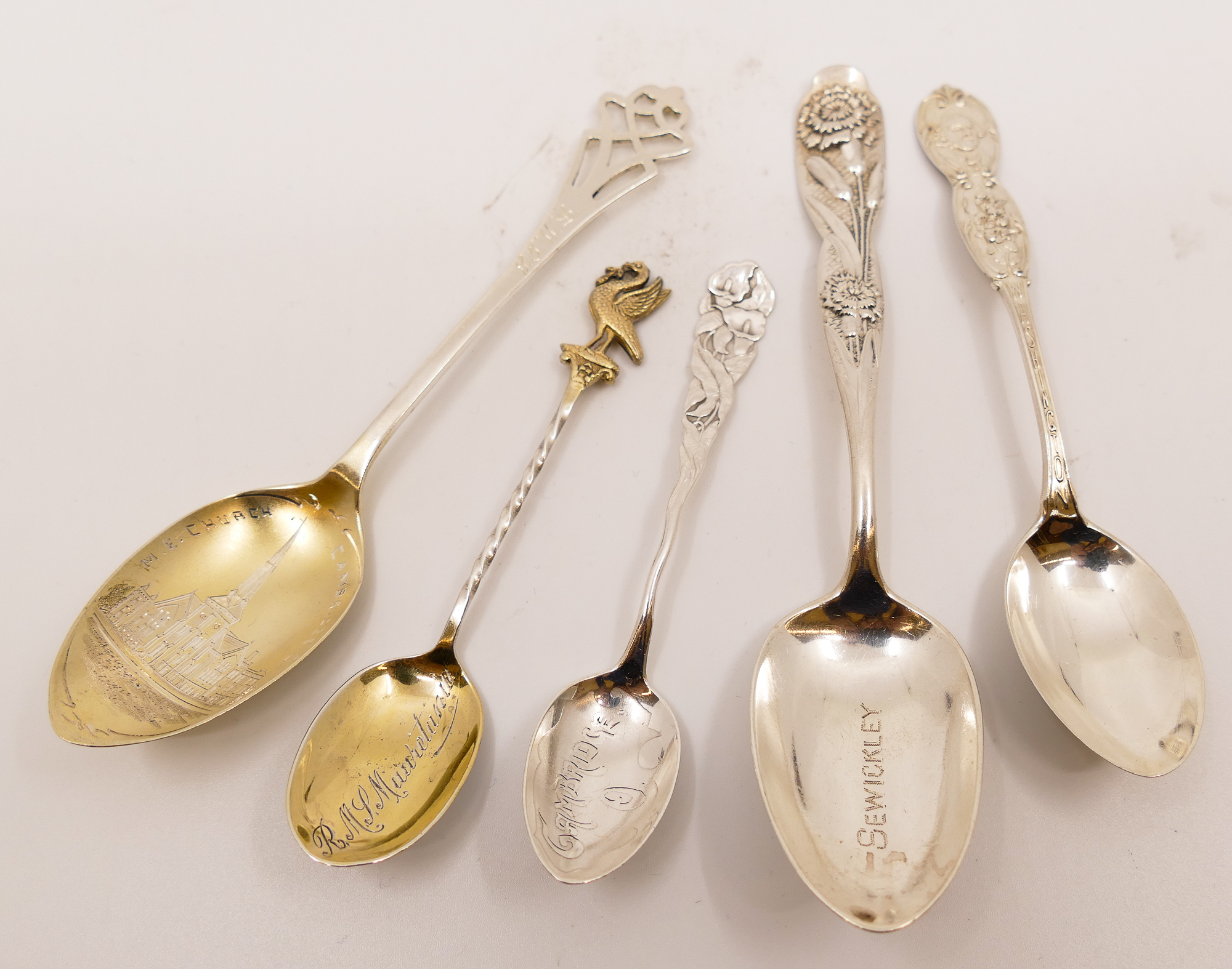 Appraisal: Box Antique Sterling Souvenir Spoons- g