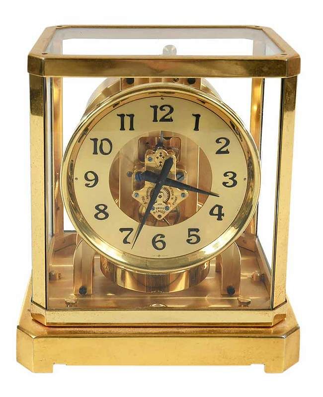 Appraisal: Atmos Swiss Mantel Clock late th century brass frame with