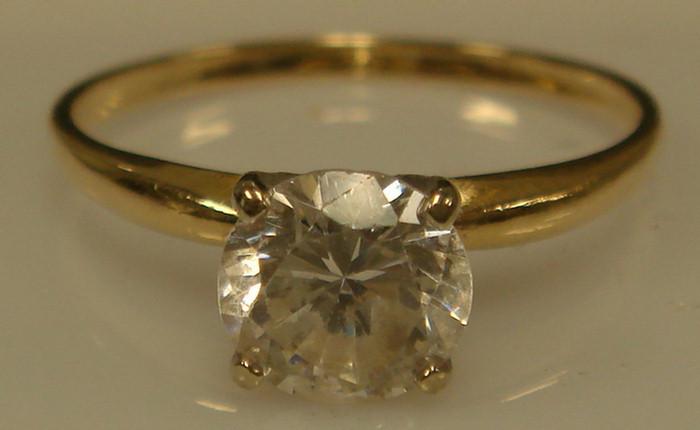 Appraisal: K YG Engagement Rings with cubic zirconium one six prong