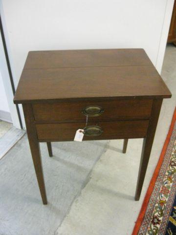 Appraisal: Mahogany Pegged Two Drawer Stand American eagle pulls tall wide