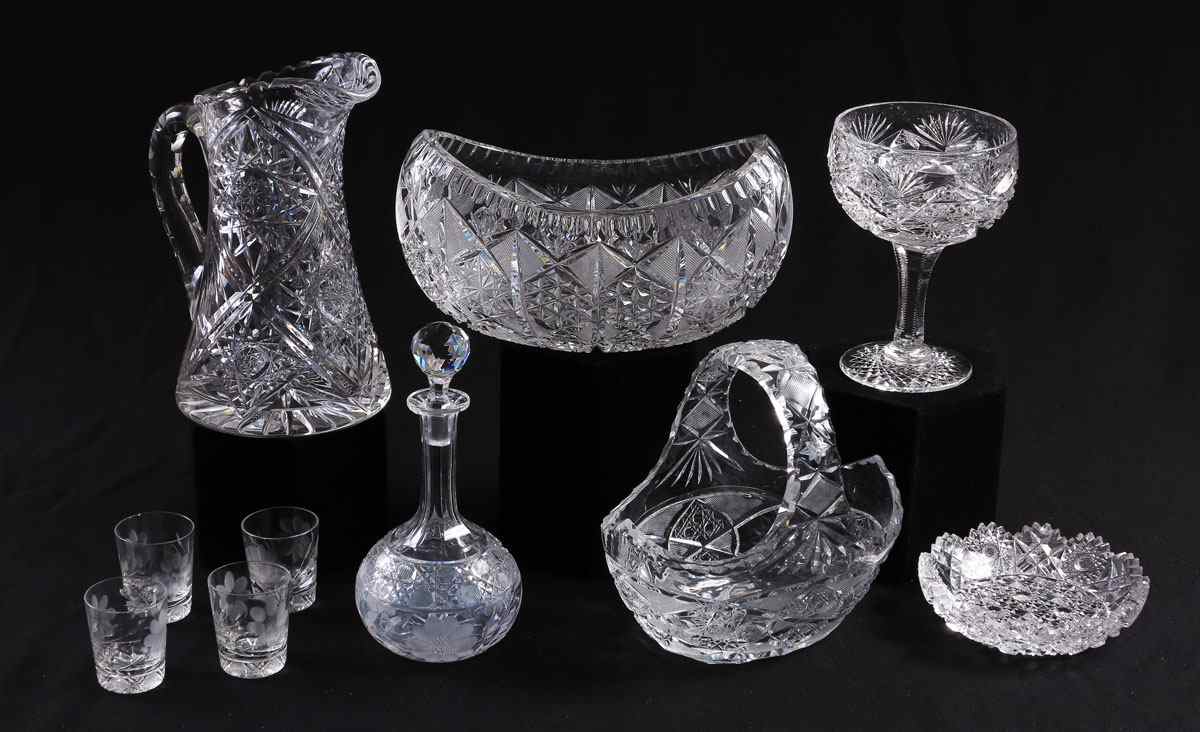 Appraisal: PIECE GROUP AMERICAN BRILLIANT CUT GLASS To include a ''