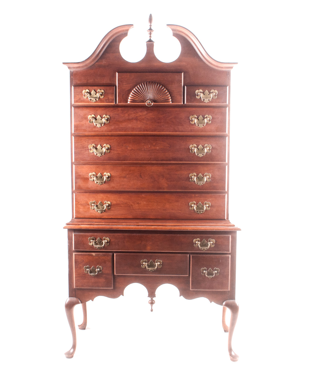 Appraisal: Queen Anne style mahogany highboy Pennsylvania House top case with