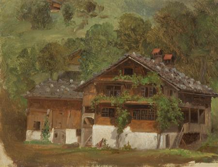 Appraisal: German School th Century Bavarian Cottage Estimate -