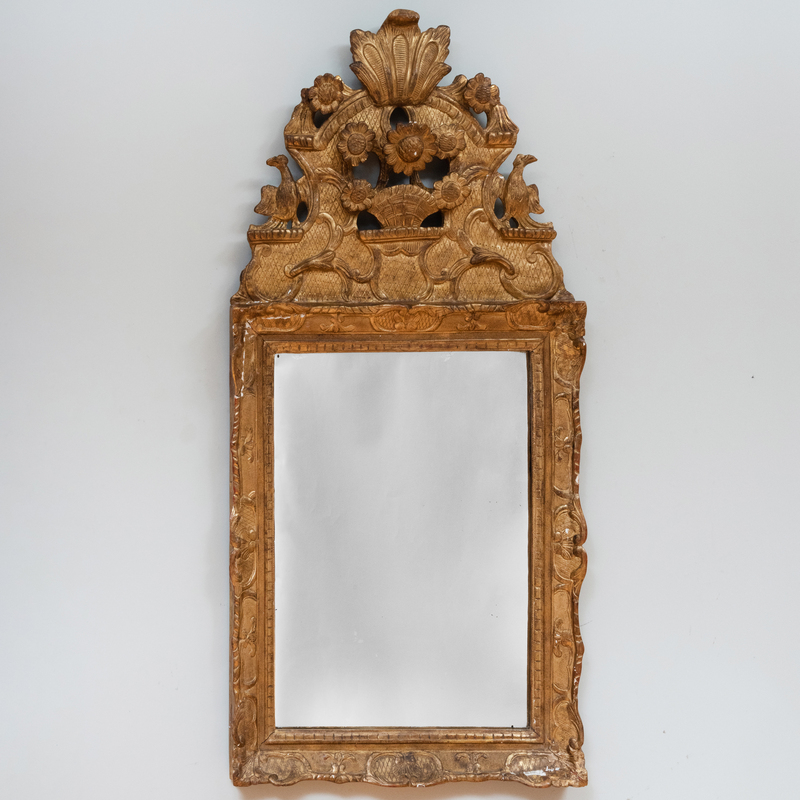 Appraisal: R gence Giltwood Mirror x in Condition The pierced crest