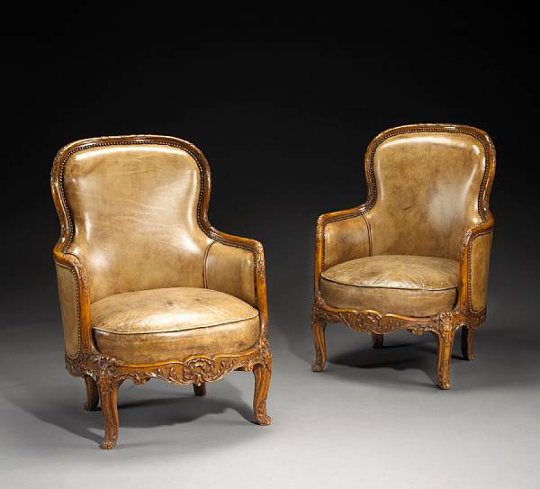 Appraisal: A pair of Louis XV style beechwood berg res en