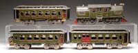 Appraisal: LIONEL STANDARD GAUGE PASSENGER SET WITH THREE CARS The engine