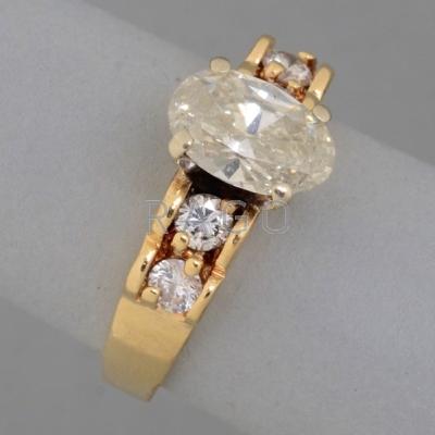 Appraisal: K GOLD DIAMOND ENGAGEMENT RING Oval diamond x mm approx