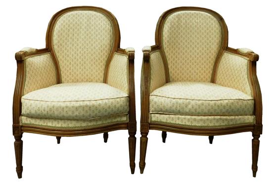 Appraisal: Pair th C French style armchairs with molded frames pale