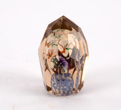 Appraisal: A Venetian glass faceted paperweight cm high