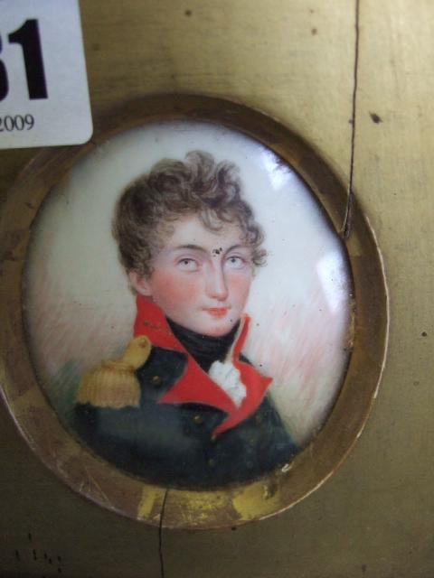 Appraisal: English School early th century Portrait miniature of Henry Wyatt