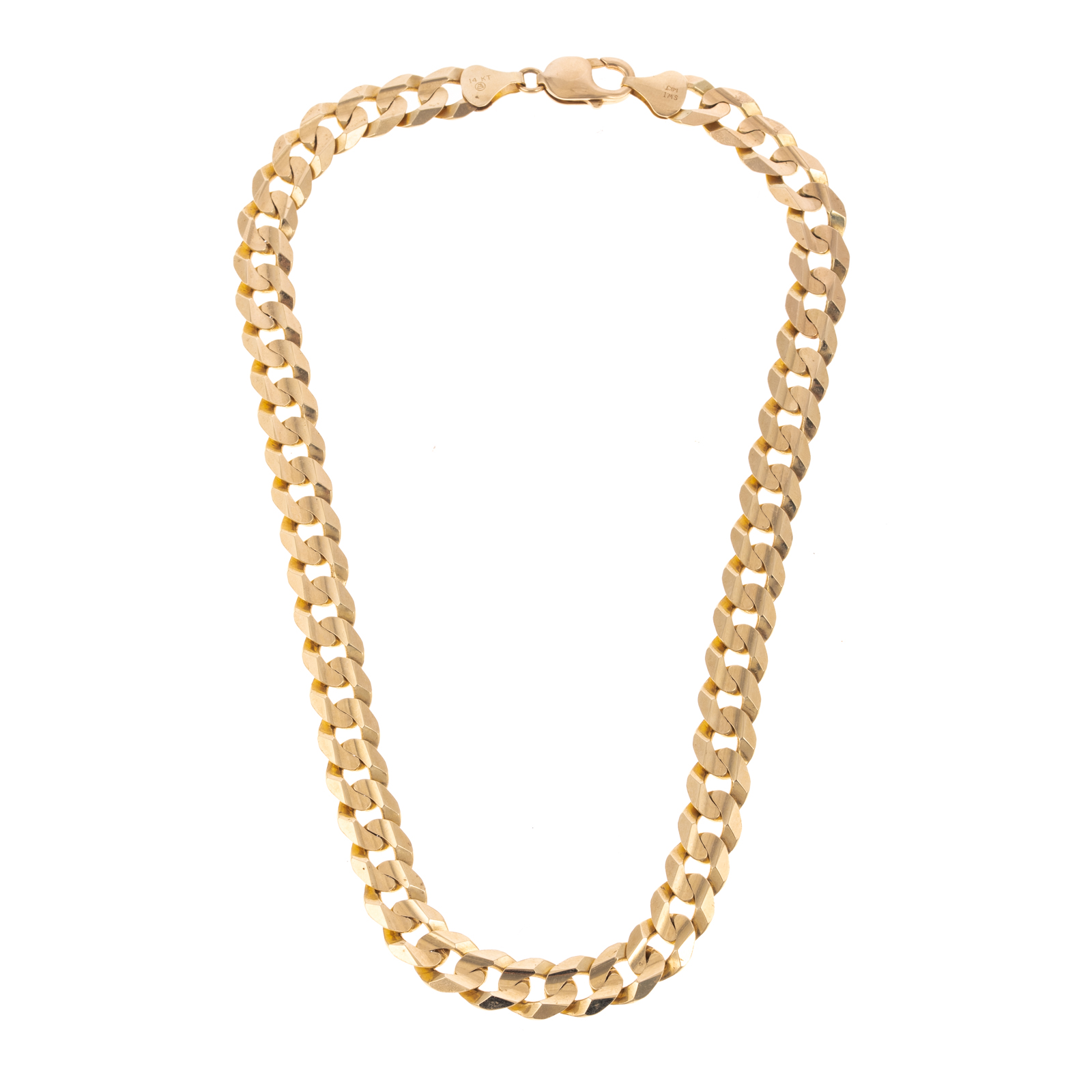 Appraisal: A LARGE ITALIAN K CURB LINK NECKLACE K yellow gold