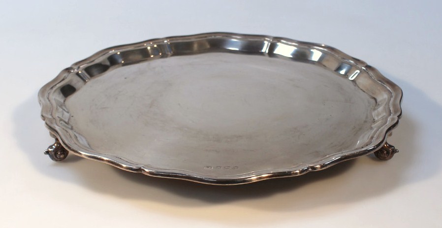 Appraisal: A George VI plain silver salver with Chippendale raised moulded