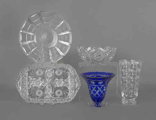 Appraisal: Two cut glass bowls together with an Orrefors vase and