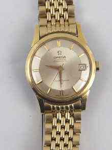 Appraisal: A gold plated Omega Constellation gent's wristwatch