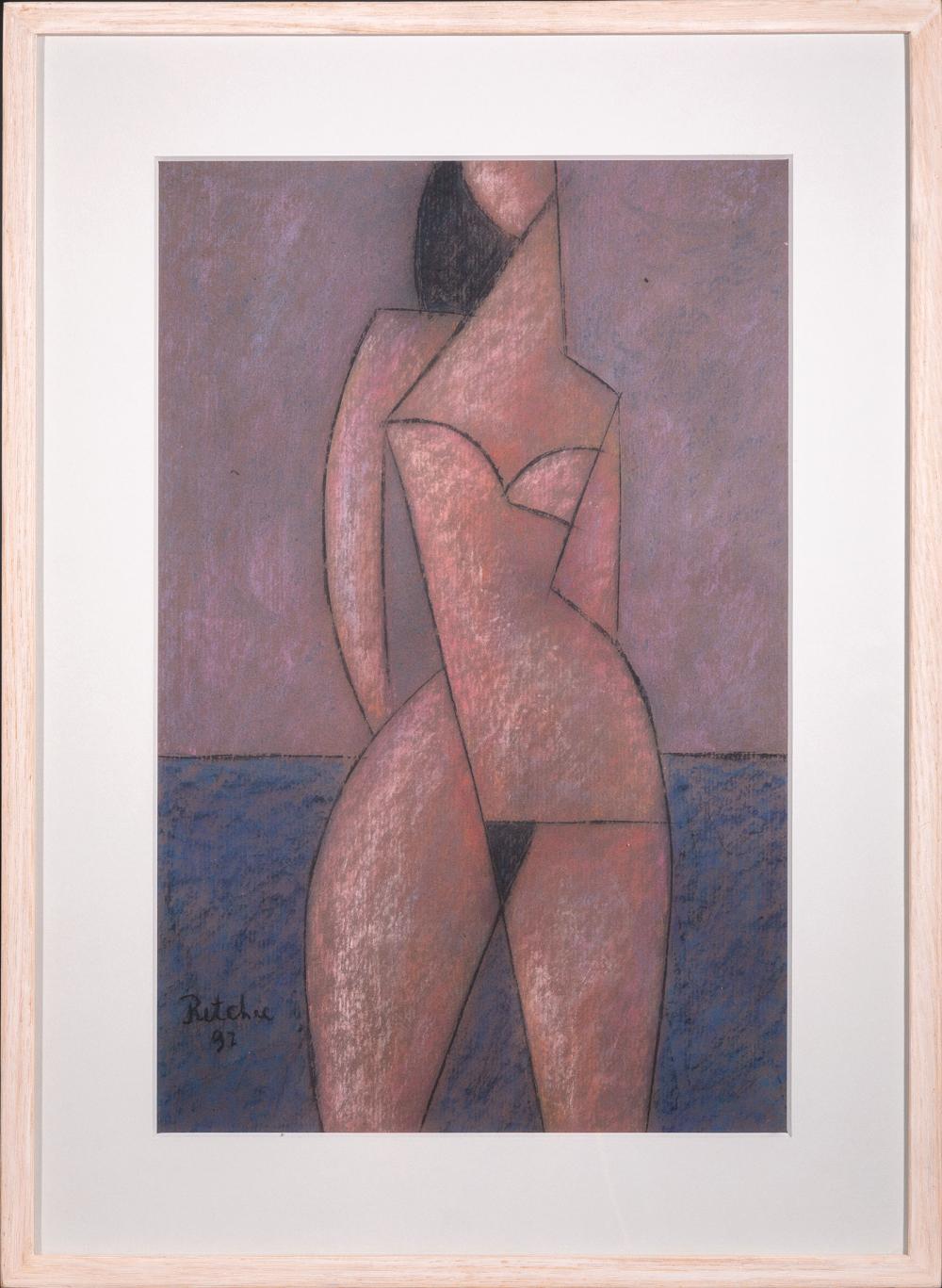 Appraisal: James Jim Ritchie Canadian b Cubist Woman pastel on paper