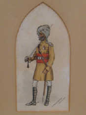 Appraisal: A military watercolour of the rd Bengal Cavalry Drill Order