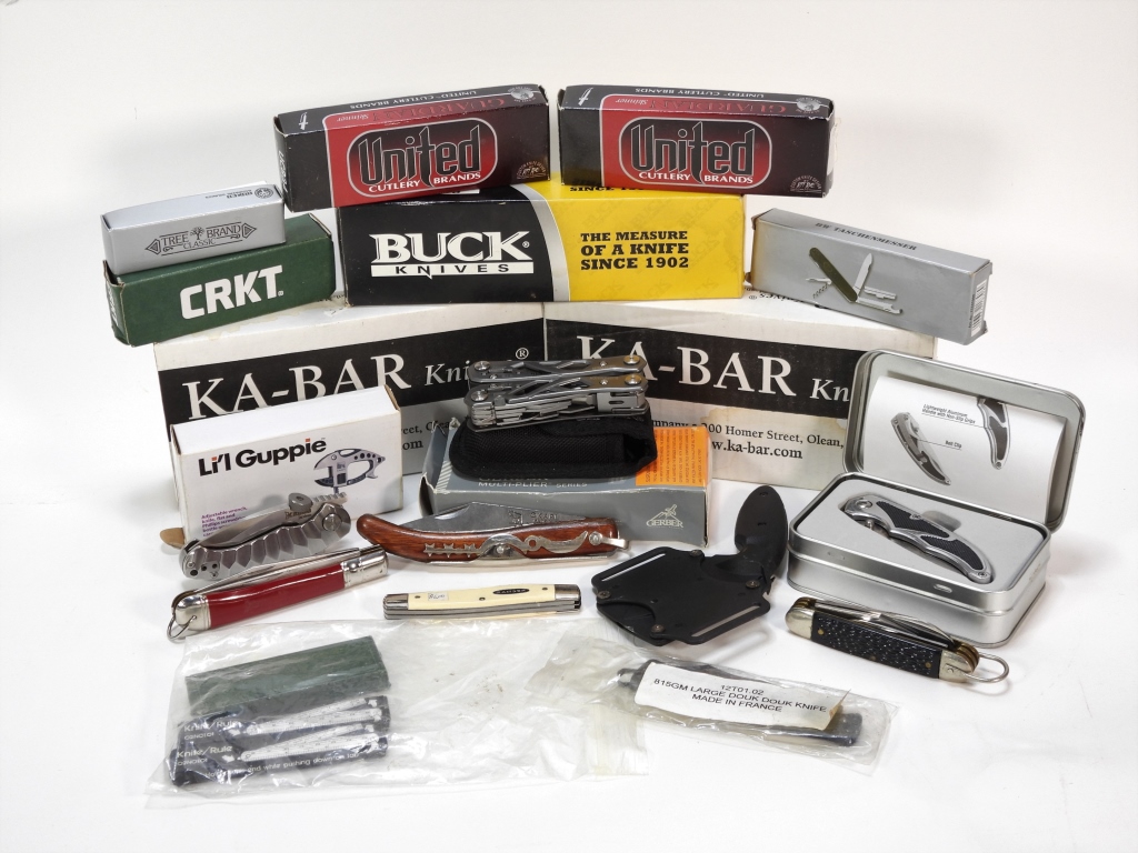 Appraisal: PC ASSORTED POCKET UTILITY KNIFE COLLECTION NOS United States Asia