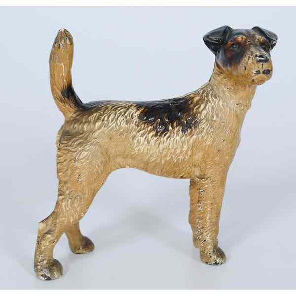 Appraisal: Terrier Dog Cast Iron Doorstop American a painted cast iron