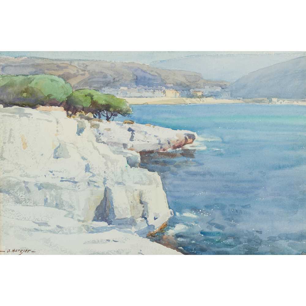 Appraisal: ALFRED BERGIER FRENCH - MEDITERRANEAN COAST OFF PROVENCE watercolour signed