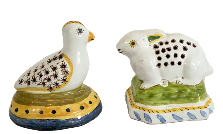 Appraisal: Ceramic Rabbit Bird Portuguese Atomizers Lot Ceramic Rabbit Bird Portuguese