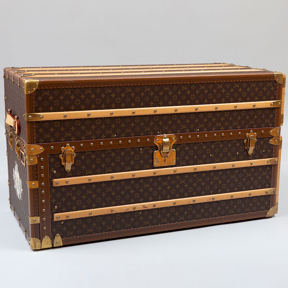 Appraisal: Louis Vuitton Wardrobe Trunk Serial number monogrammed AB within an