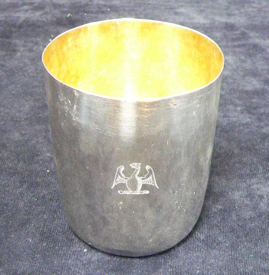 Appraisal: A George III beaker with silver gilt interior crested the