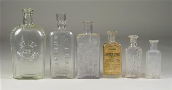 Appraisal: Group of Whiskey Medicine Bottles from Hampton Roads Virginia Includes